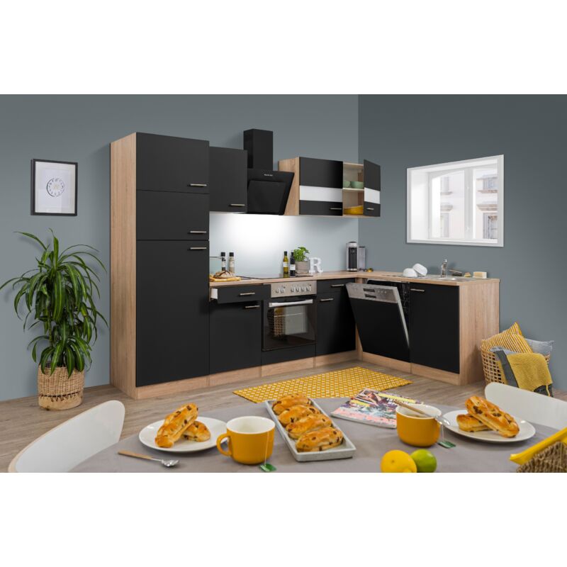 foto del prodotto cucina blocco cucina blocco cucina ad angolo rovere nero merle 280x172cm respecta