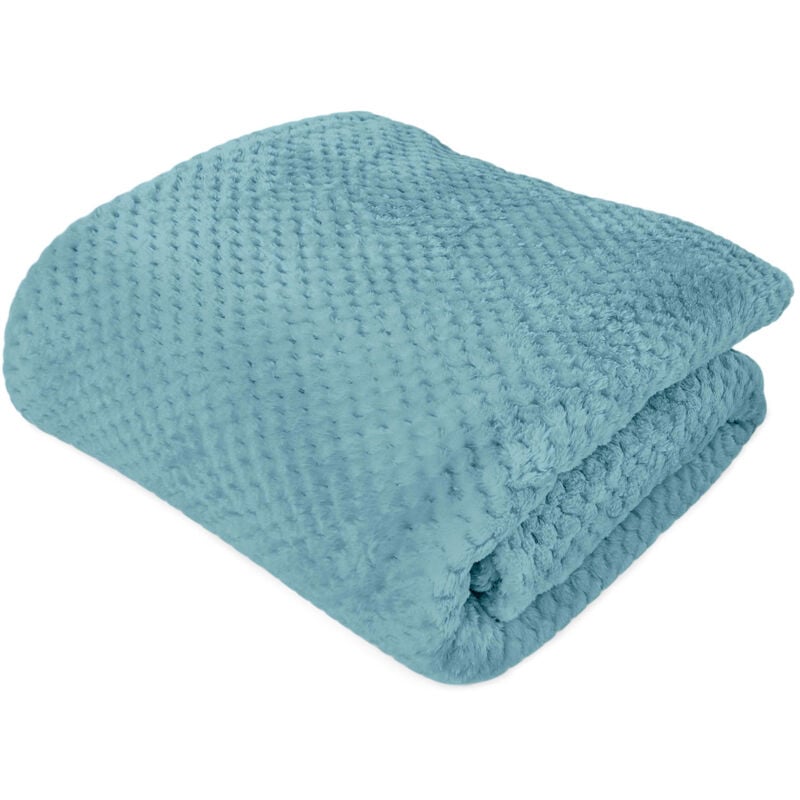 foto del prodotto amorro coperta jacquard turchese chiaro 150x200