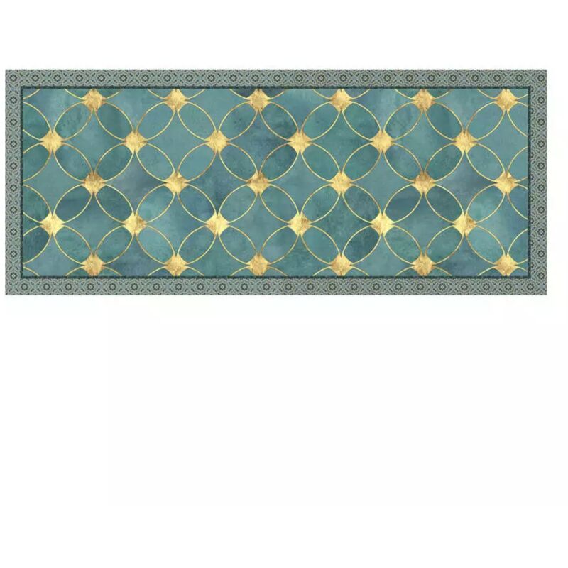 foto del prodotto passatoia in vinile runner fantasia green gold, 120x50 cm