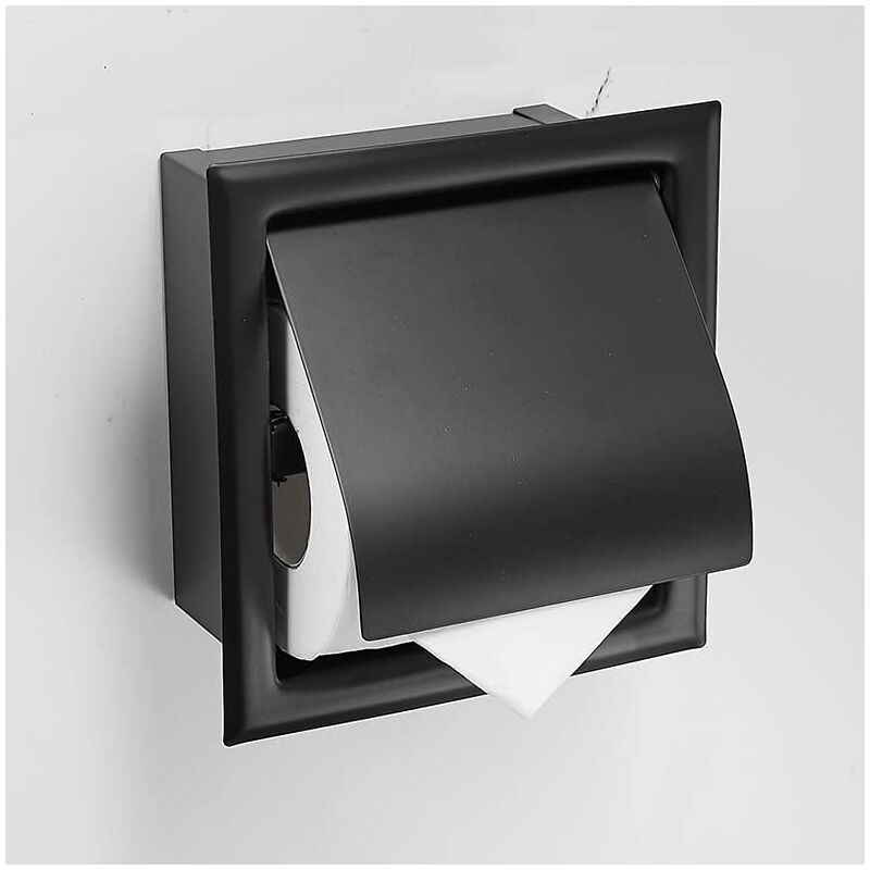 foto del prodotto rapanda porta carta igienica da incasso in acciaio inox, porta carta igienica da bagno, porta carta igienica da incasso neri