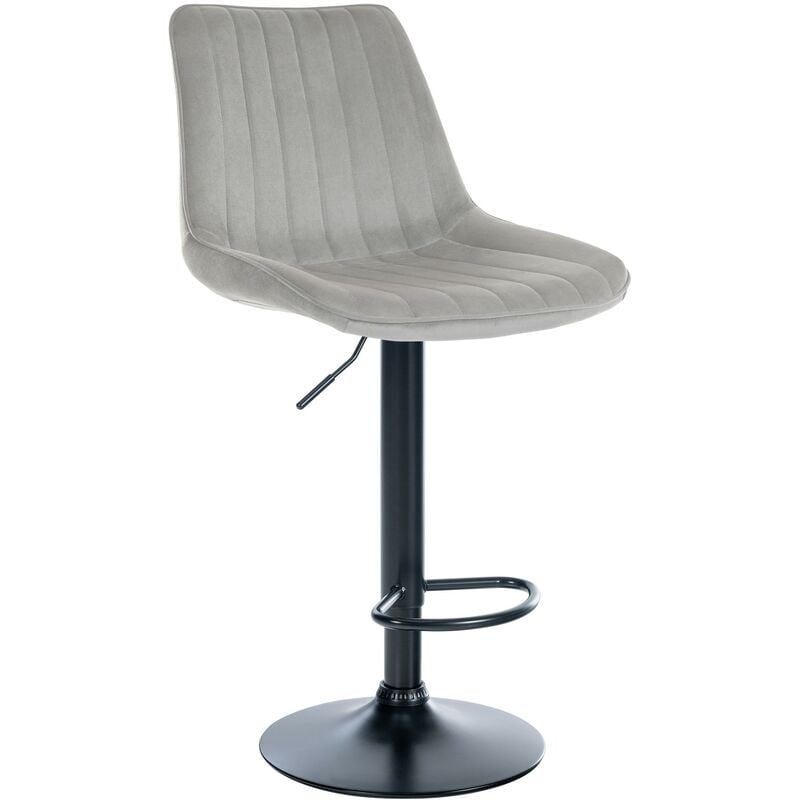 foto del prodotto sgabello toni velvet grigio nero