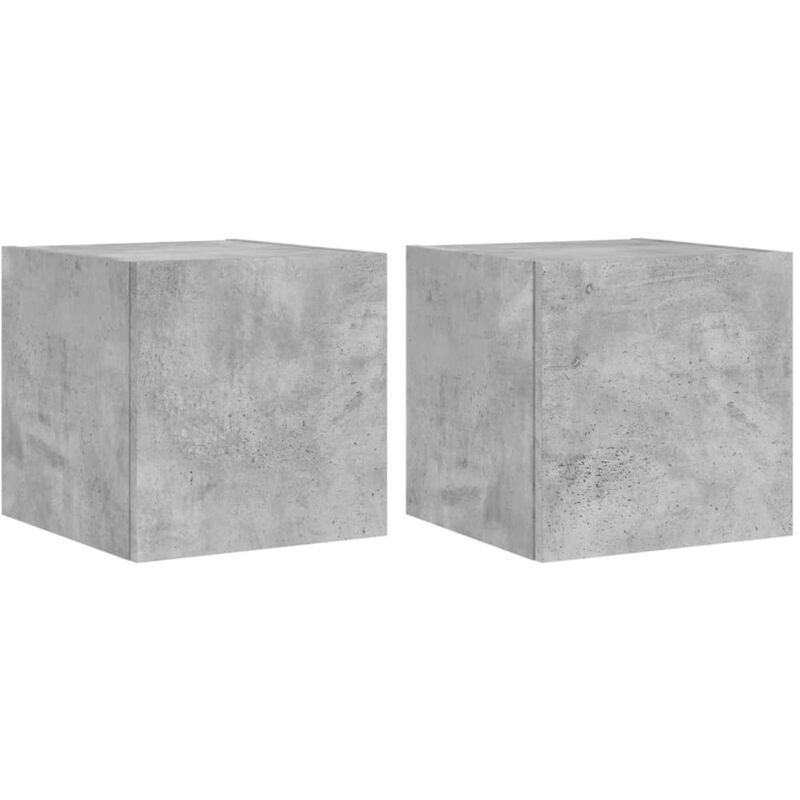 foto del prodotto vidaxl mobili tv a parete con luci led 2pz grigio cemento 30,5x35x30cm