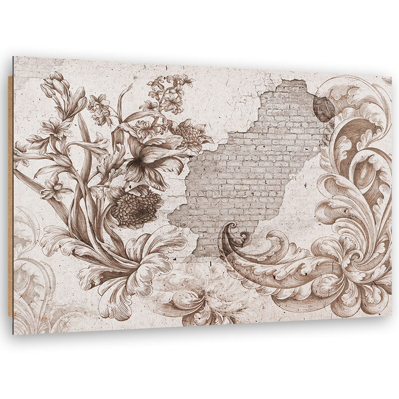 foto del prodotto gbshop quadro deco panel, affresco vegetale su intonaco che cade 60x40
