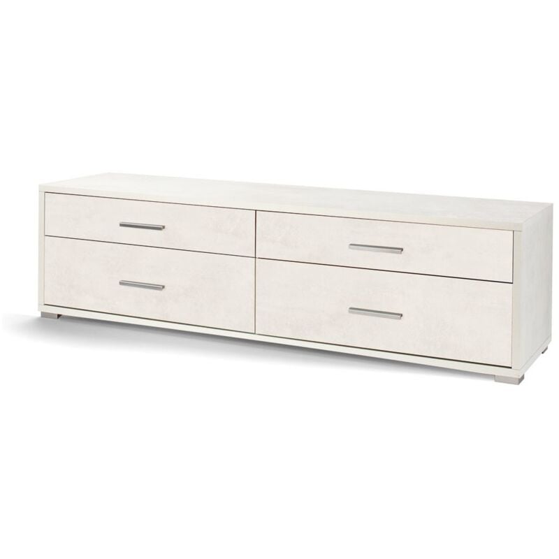 foto del prodotto mobile moderno porta tv 180 ossido bianco con 4 cassetti soggiorno basso parete