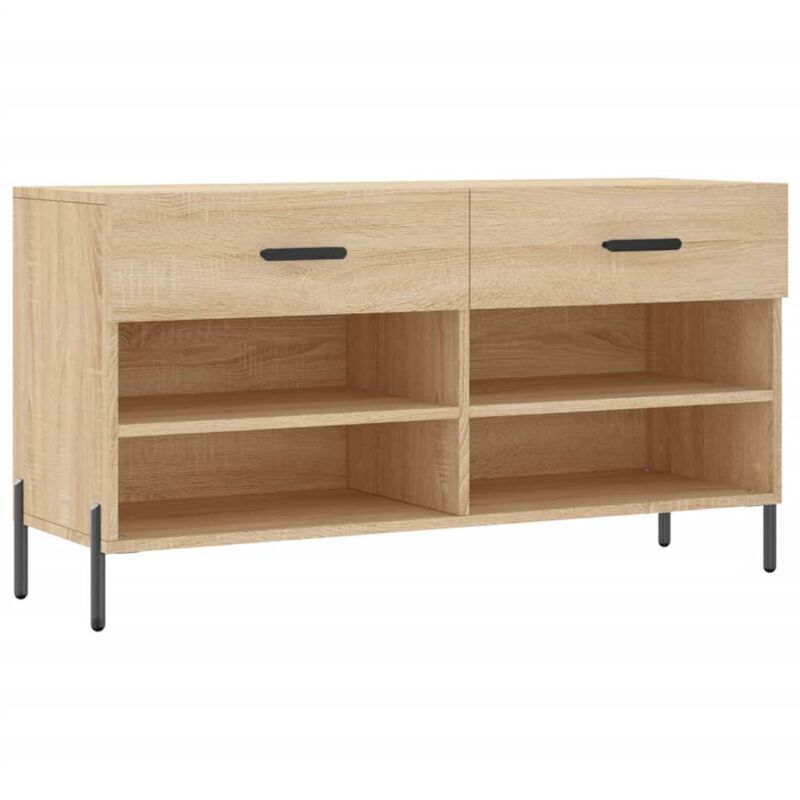 foto del prodotto panca porta scarpe rovere sonoma 102x35x55 cm legno multistrato vidaxl