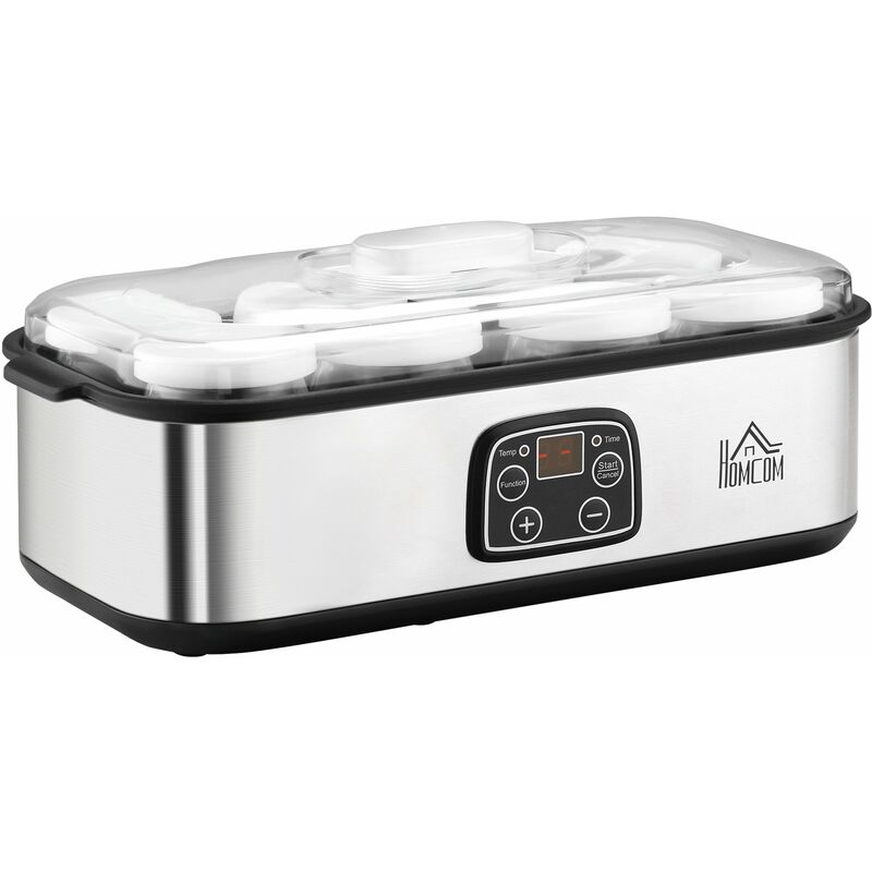 immagine 0 del prodotto yogurtiera elettrica 30w con 8 vasetti temperatura regolabile argento