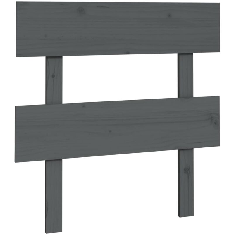 foto del prodotto testiera per letto grigia 78,5x3x81cm in legno massello di pino vidaxl
