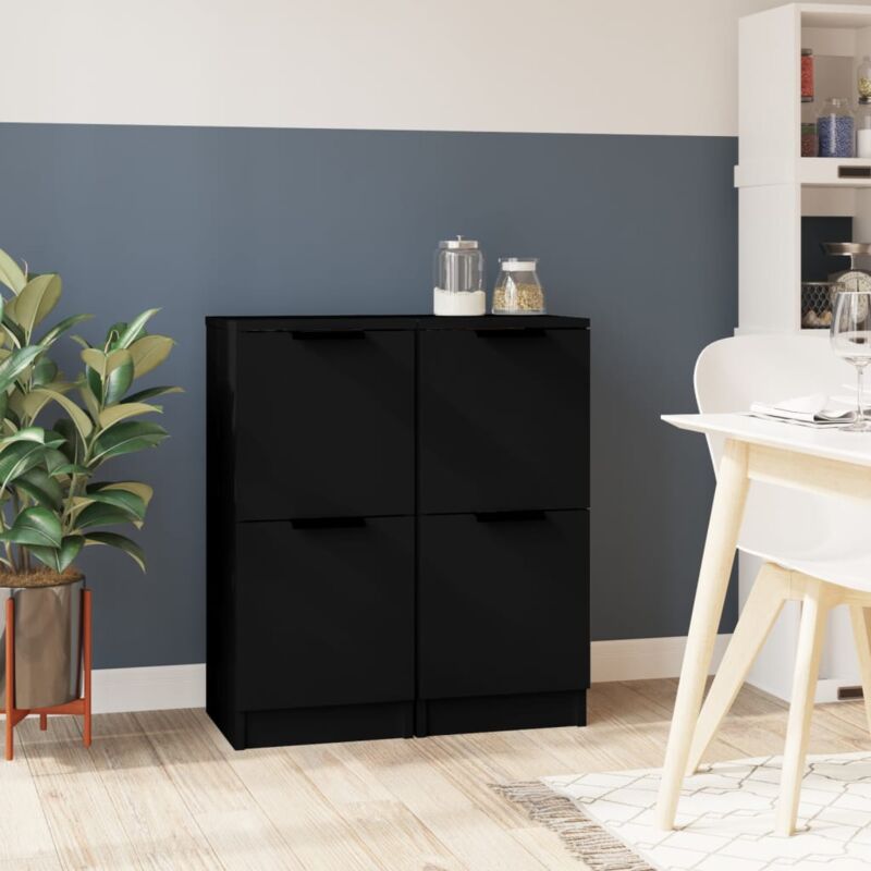 foto del prodotto furniture limited credenze 2 pz nere 30x30x70 cm in legno