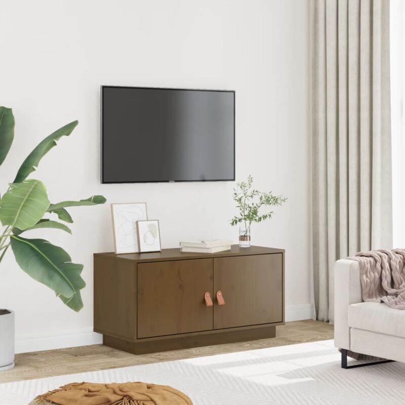 foto del prodotto furniture limited mobile porta tv ambrato 80x34x40 cm in legno