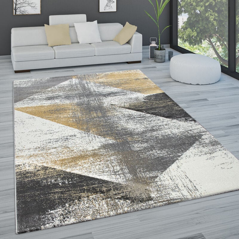 foto del prodotto paco home tappeto salotto moderno pelo corto pastello vintage astratto diversi stili 160x230 cm, giallo