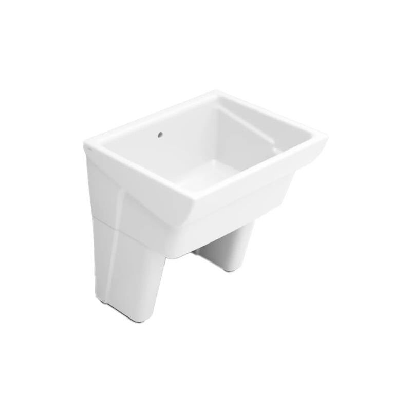 foto del prodotto vasca lavatoio da appoggio in ceramica bianca modello messico 75 cm 75x61 senza sponda ceramica dolomite