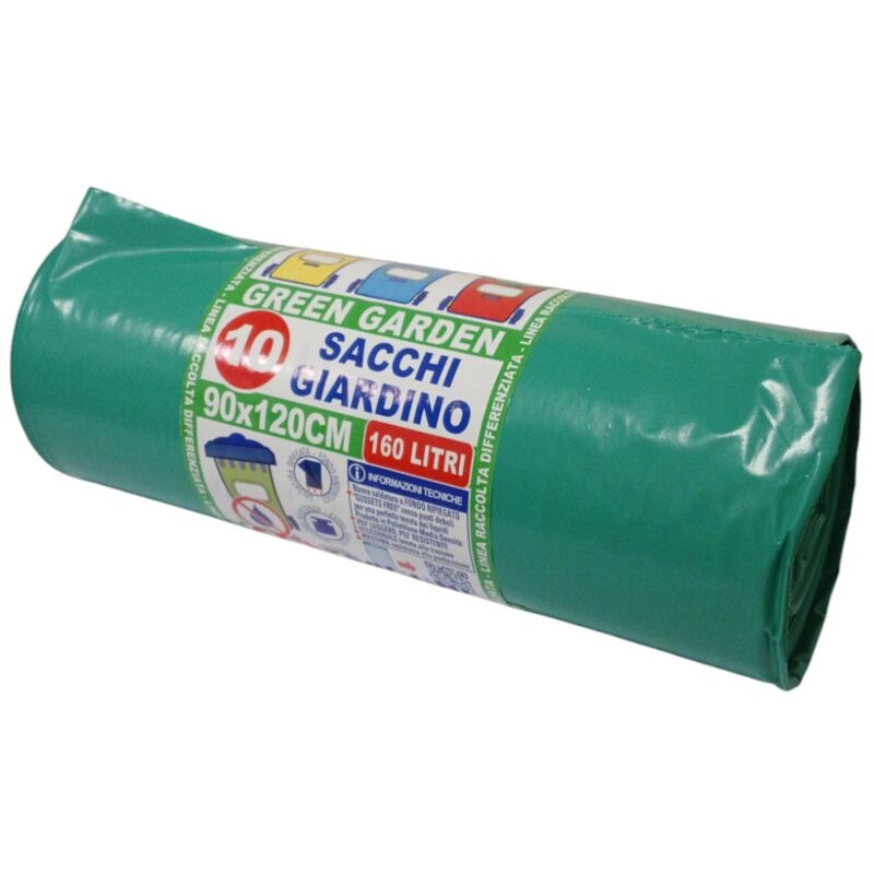 foto del prodotto sacchi giardino 160l 90x120cm 10pz verdi xtraforti