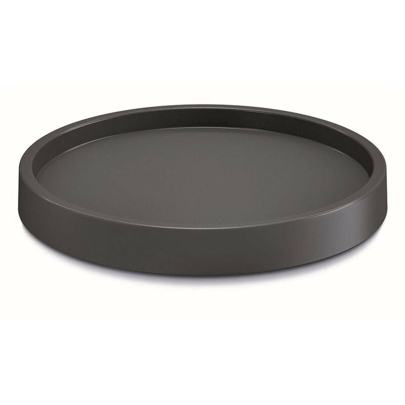 foto del prodotto sottovaso tondo in resina con rulli rotanti roller iprr 29xh5 cm black