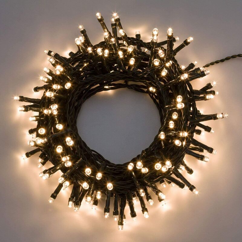 foto del prodotto catena luminosa luci per decorazioni natalizie 300 led bianco caldo