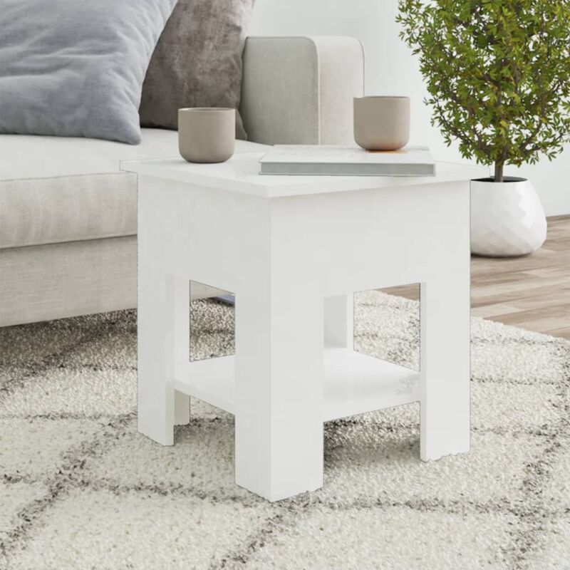 foto del prodotto furniture limited tavolino da salotto bianco lucido 40x40x42 cm