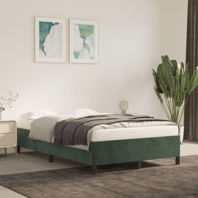 foto del prodotto vidaxl giroletto senza materasso verde scuro 120x190 cm velluto