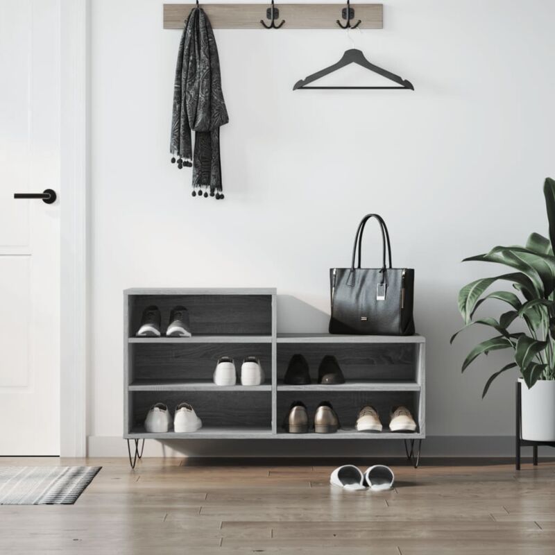 foto del prodotto furniture limited scarpiera grigio sonoma 102x36x60 cm in legno