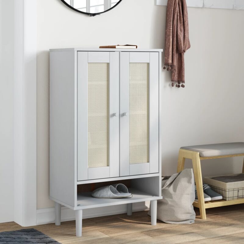 foto del prodotto furniture limited scarpiera senja aspetto rattan bianco