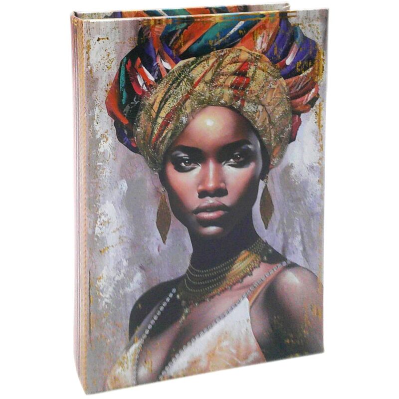 foto del prodotto scatola porta libri decorativa etnica africana contenitore in stile vintage per regali unici, 26 cm, ideale per l organizzazione