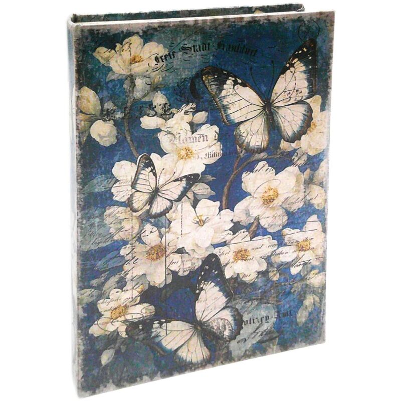 foto del prodotto scatola decorativa per libri con farfalle per riporre oggetti, regalo ideale, design romantico, organizer da scrivania