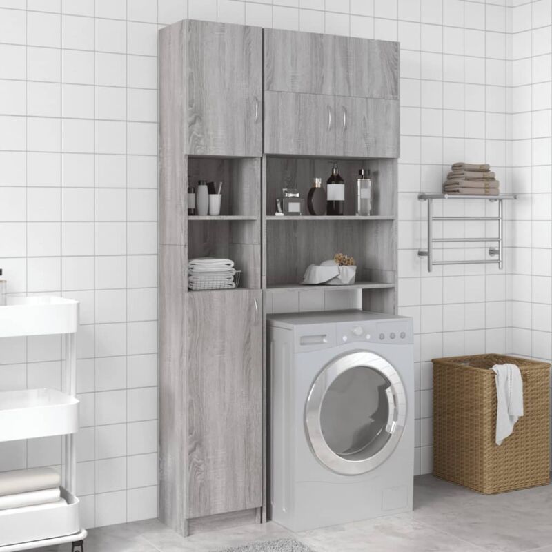 foto del prodotto furniture limited armadietto bagno grigio sonoma 32x25,5x190 cm