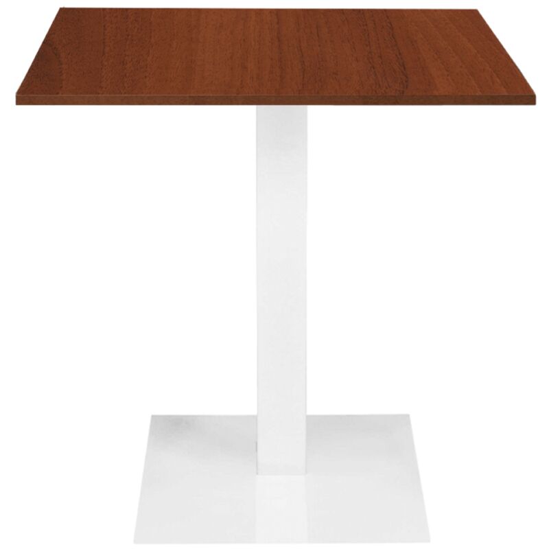 foto del prodotto liberoshopping tavolo bar ristorante 70x70 cm base bianca piano laminato noce h 75