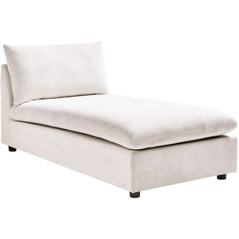 foto del prodotto beliani elegante chaise lounge tessuto poliestere imbottitura mobili soggiorno senza braccia bianco sporco vizille
