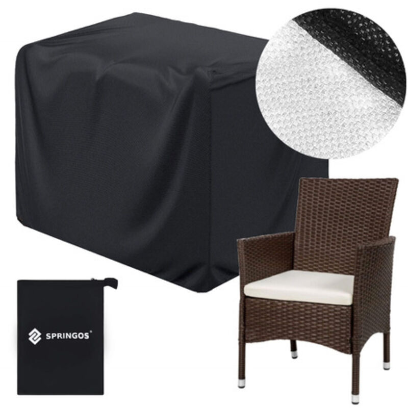 foto del prodotto copertura per sedie da giardino 70x70x125 cm nera, impermeabile.