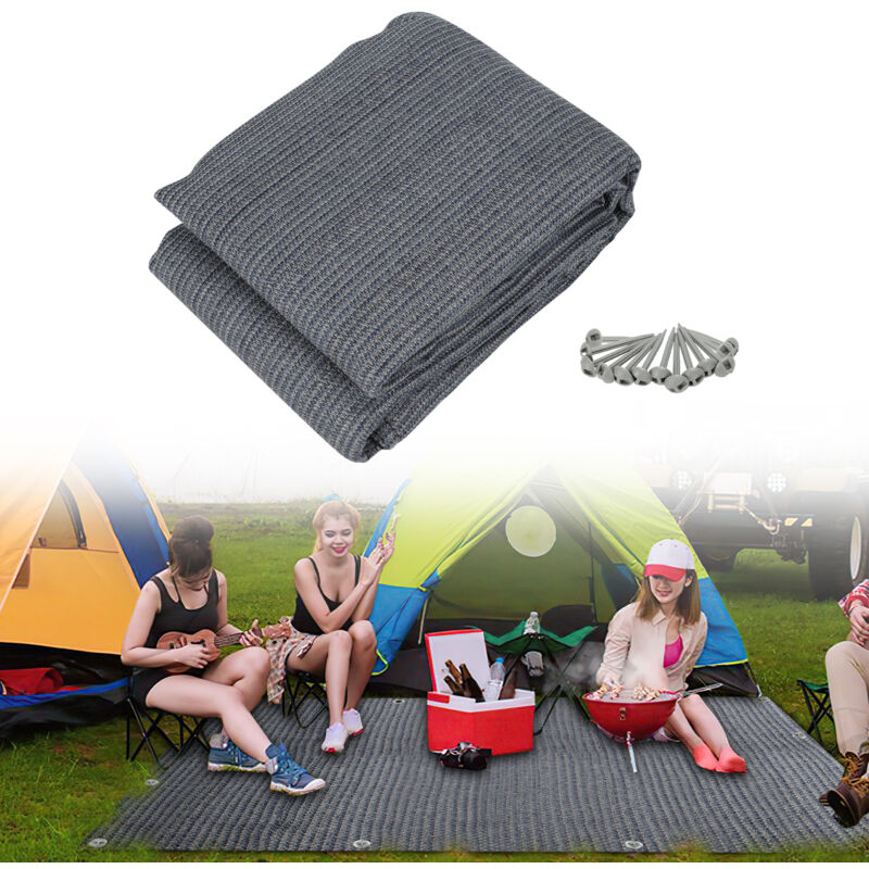 foto del prodotto vingo tappetino per tenda tenda impermeabile da campeggio telo per tenda all aperto telo da picnic coperta caravan ,grigio, 250x250cm