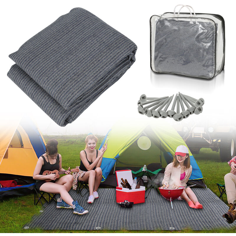 foto del prodotto vingo tappetino per tenda tenda impermeabile da campeggio telo per tenda all aperto telo da picnic coperta caravan ,grigio, 250x350cm