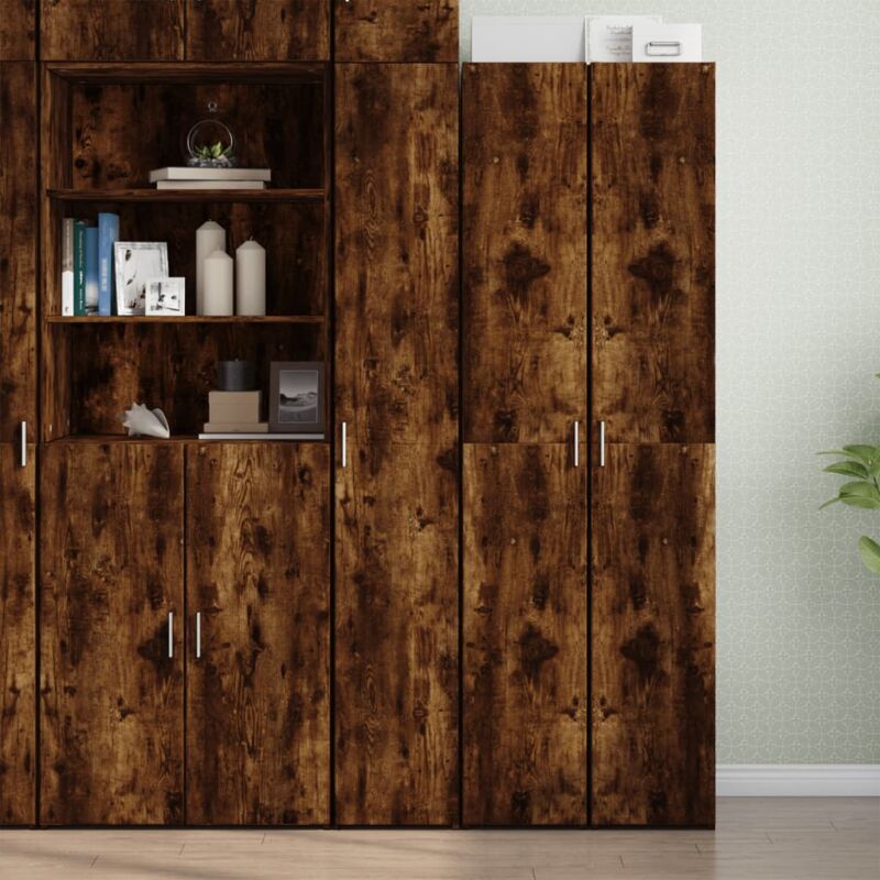 foto del prodotto vidaxl credenza rovere fumo 30x42,5x185 cm in legno multistrato