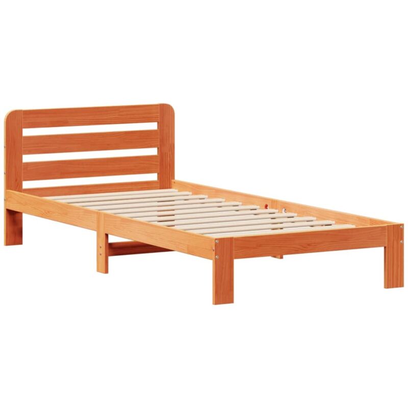 foto del prodotto letto senza materasso marrone cera 90x200 cm legno di pino vidaxl