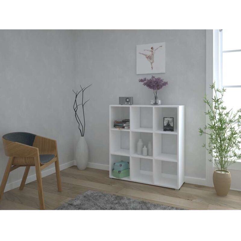 immagine 0 del prodotto libreria cubo 3x3 bianco, stabile con piedini in alluminio