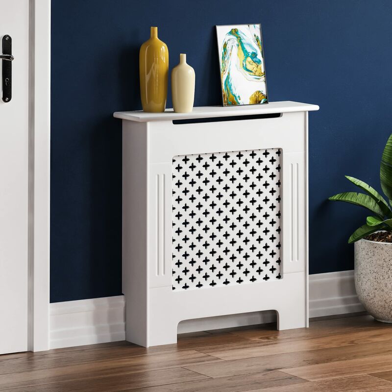 foto del prodotto oxford radiatore di legno mdf laccato bianco tradizionale cabinet, piccolo home discount