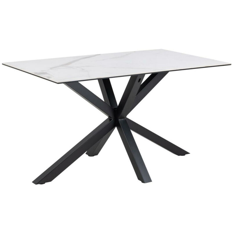 foto del prodotto tavolo norsica 918, marmo bianco nero, 76x80x135cm, senza, ceramica, metallo