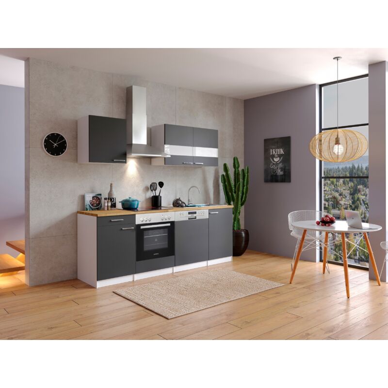 foto del prodotto cucina blocco cucina blocco cucina cucina componibile bianco grigio malia 220 cm respecta