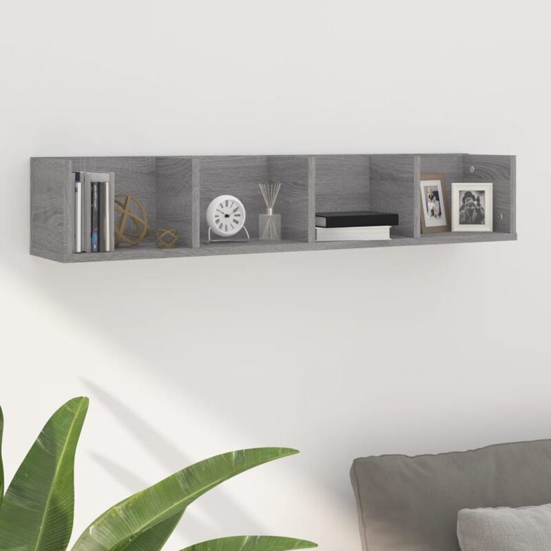 foto del prodotto furniture limited mensola a muro cd grigio sonoma 100x18x18 cm