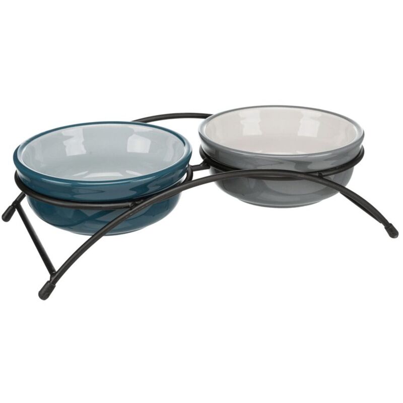 foto del prodotto eat on feet set di ciotole in ceramica petrolio grigio 2x0.25l diametro 13cm