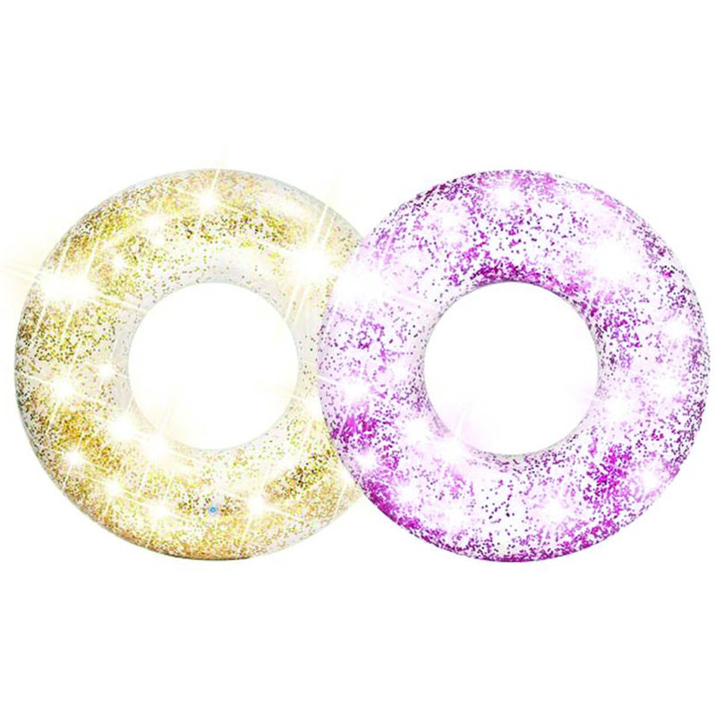foto del prodotto salvagente ciambella glitter 2 colori assortiti cm.119 peso kg.0,95 art. 56274 