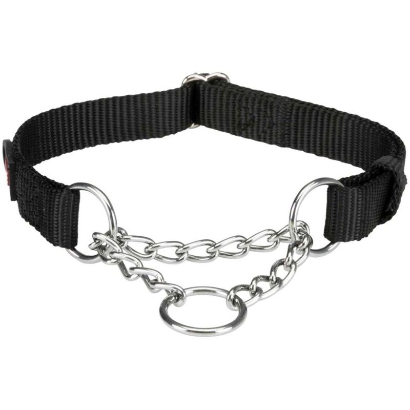 foto del prodotto premium collare semistrangolo m l 35 50cm 20mm nero