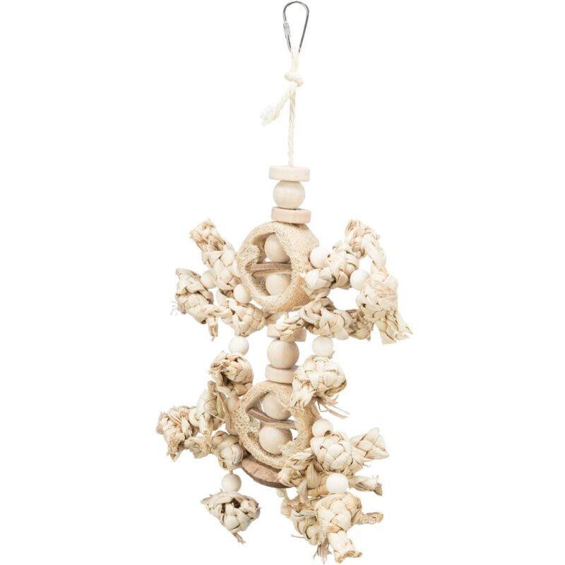 foto del prodotto gioco naturale foglie di banano legno luffa 42cm per uccelli