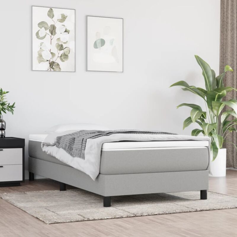 foto del prodotto vidaxl giroletto senza materasso grigio chiaro 100x200 cm tessuto