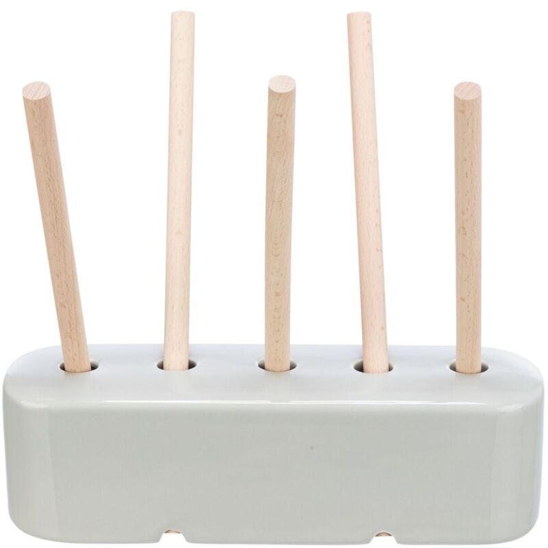 foto del prodotto mangiatoia, in ceramica legno, 26x23x17cm grigio per conigli e roditori