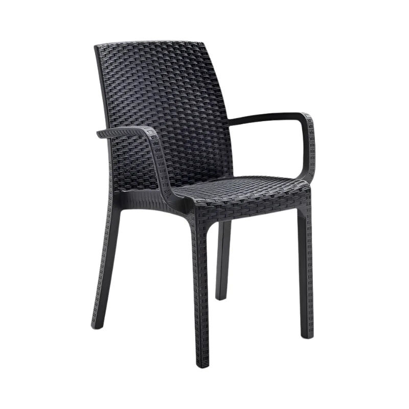 immagine 0 del prodotto sedia in polipropilene phoenix con braccioli effetto rattan, adatto per bar e strutture bianco confezione da 4 pezzi