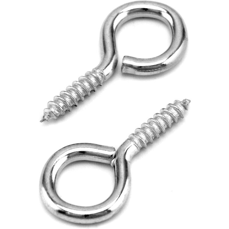 foto del prodotto confezione da 60 bulloni ad occhiello, 40 x 19 mm, viti ad anello, zincate, per ferramenta, catene per tende, articoli per l artigianato