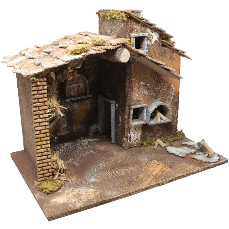 foto del prodotto peragashop capanna per presepe con luci e forno 45 x 30 cm 11774