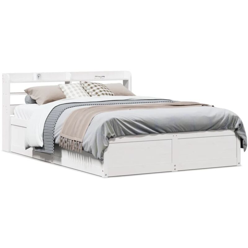 foto del prodotto vidaxl giroletto con testiera bianco 120x190 cm legno massello di pino