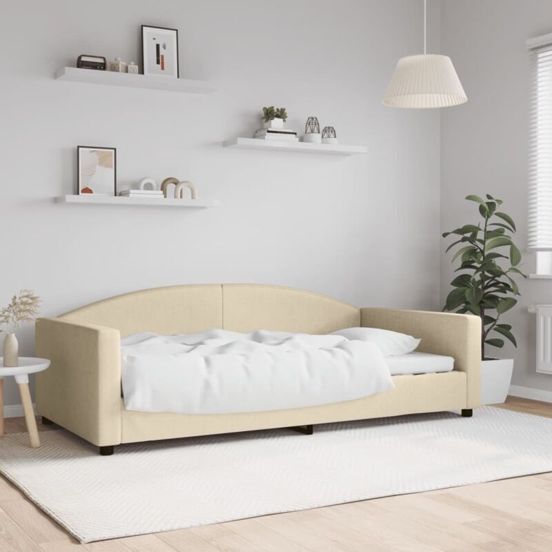 foto del prodotto vidaxl letto da giorno crema 100x200 cm in tessuto