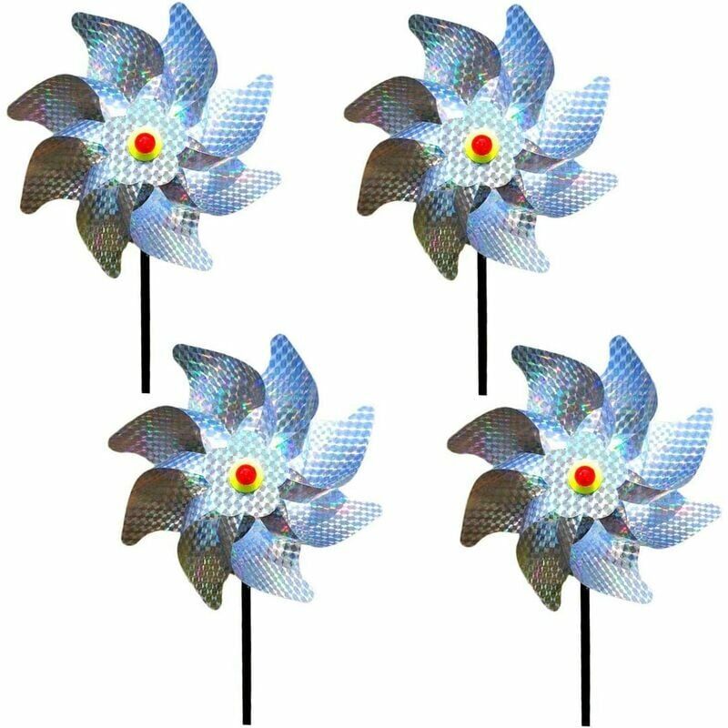 foto del prodotto spaventapasseri da giardino, decorazione anti piccioni, spuntone riflettente per uccelli, per mulino a vento riflettente, per proteggere il giardino,