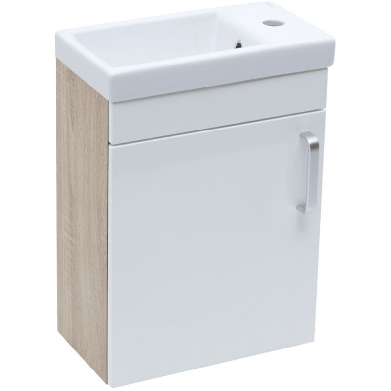 foto del prodotto naturel vario dekor set pensile 40x50cm, rovere bianco lavabo in ceramica vario240dbbl 